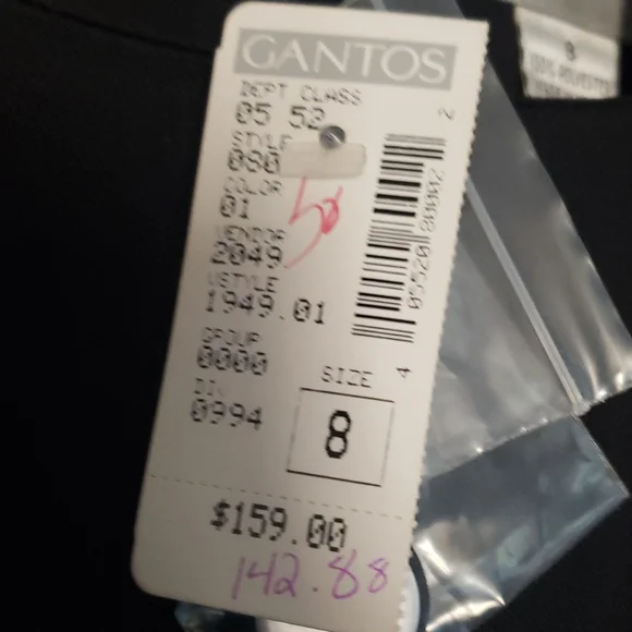 Vintage Gantos Black Dress With Matching Duster - Picture 6 of 6